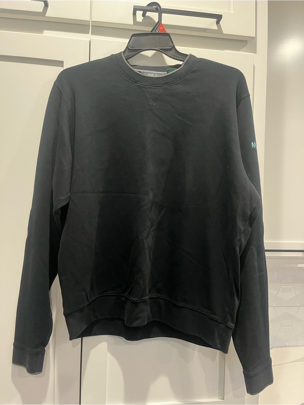 Bobby Jones Pullover Crew Neck Sweatshirt Black With Gray XXL Logo Arm Golf EUC